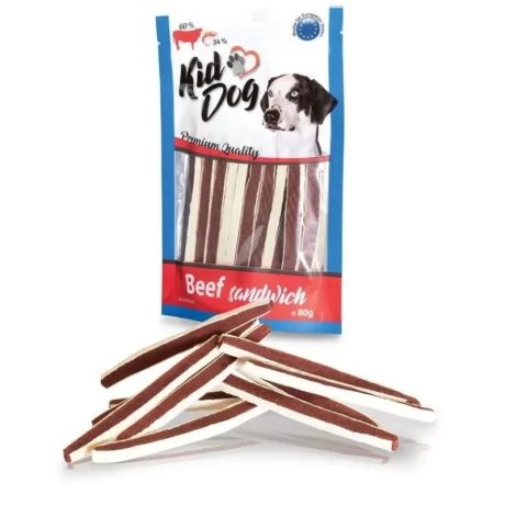 Kiddog jautienos ir menkės juostelės