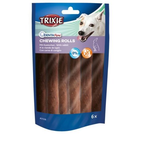 Trixie Denta Fun skanėstai šunims, kramtomi triušienos suktinukai 70 g